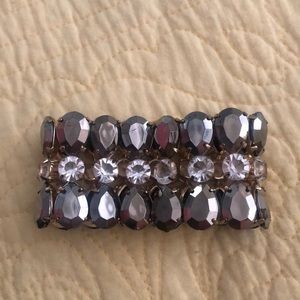 Silver colored  gem bracelet